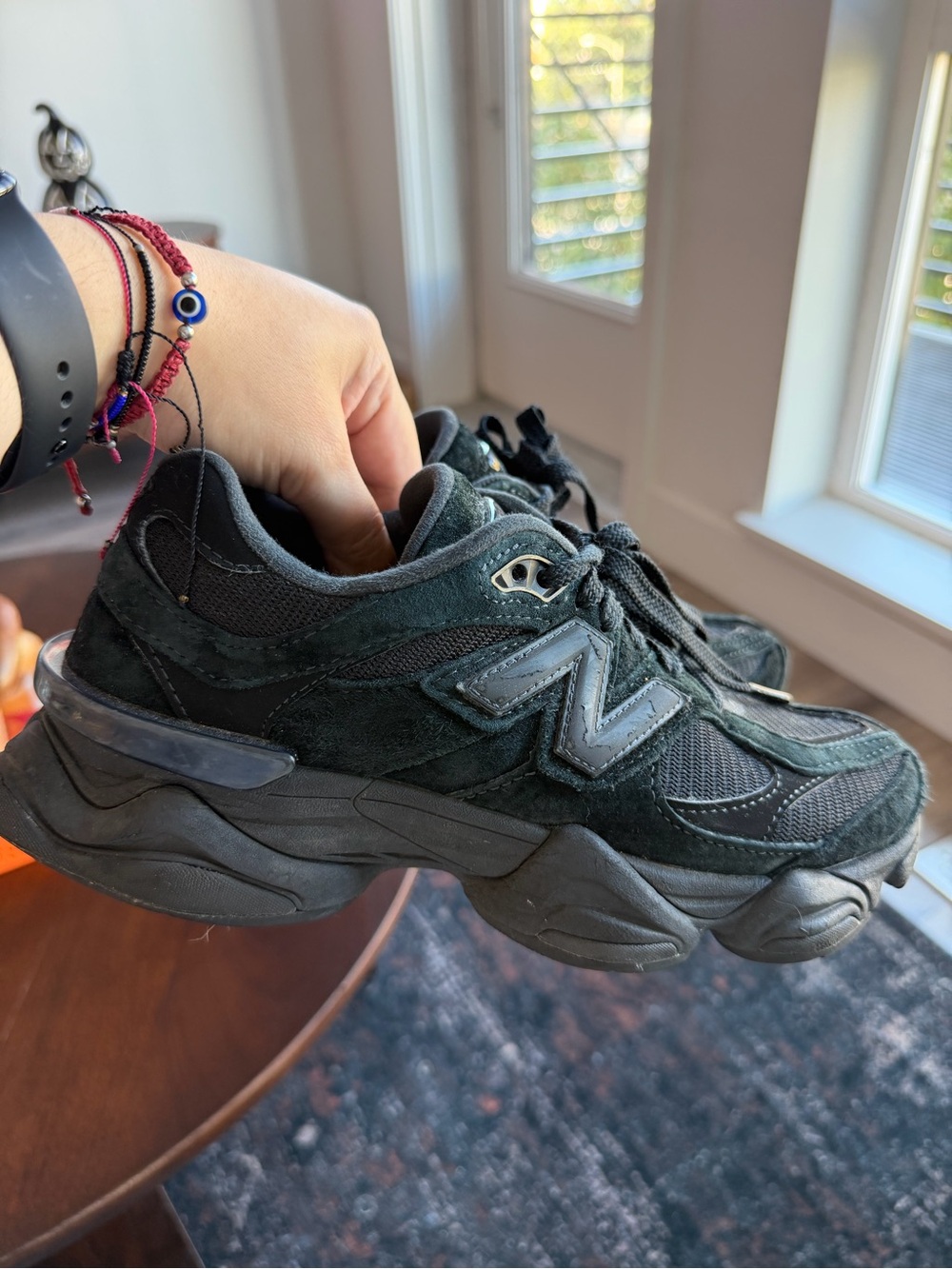 New Balance Women's Black Suede & Mesh Runner